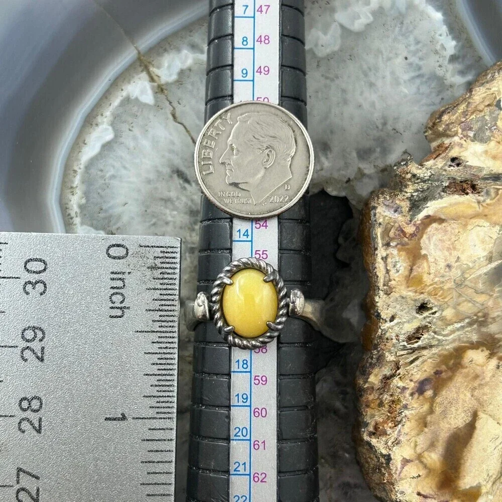 Carolyn Pollack American West Sterling Oval Yellow Jasper Reversible Ring